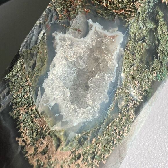 Large Moss Agate Crystal Wand‎ Scepter - Picture 3 of 16